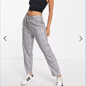 ASOS DESIGN Smart Tapered Pants in Purple Pow Check